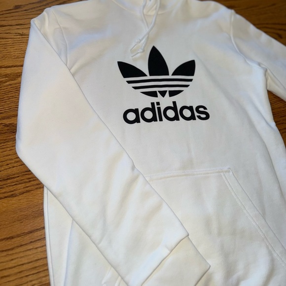 Adidas Men's Trefoil White Hoodie - Picture 3 of 9